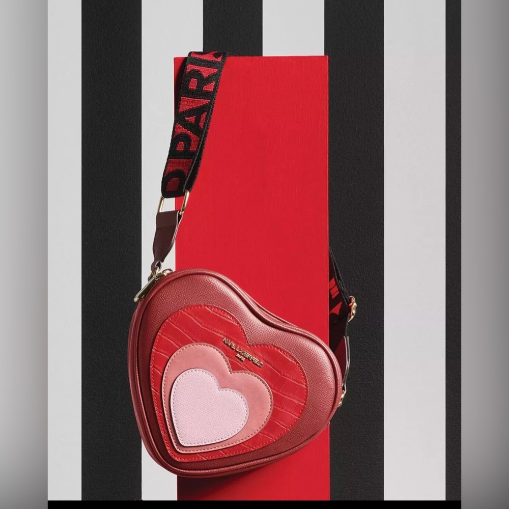 Karl Lagerfeld Red and Pink Heart-Shaped Women's Bag - Picture 2 of 4